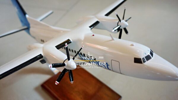 Model of Fokker 50 Skywest with detailed craftsmanship.